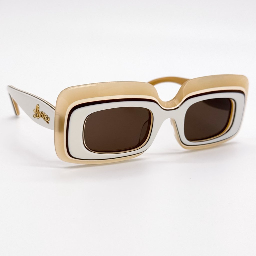 New Lw40139u 25e, Loewe Sunglasses Square White Cream Eyewear Loewe